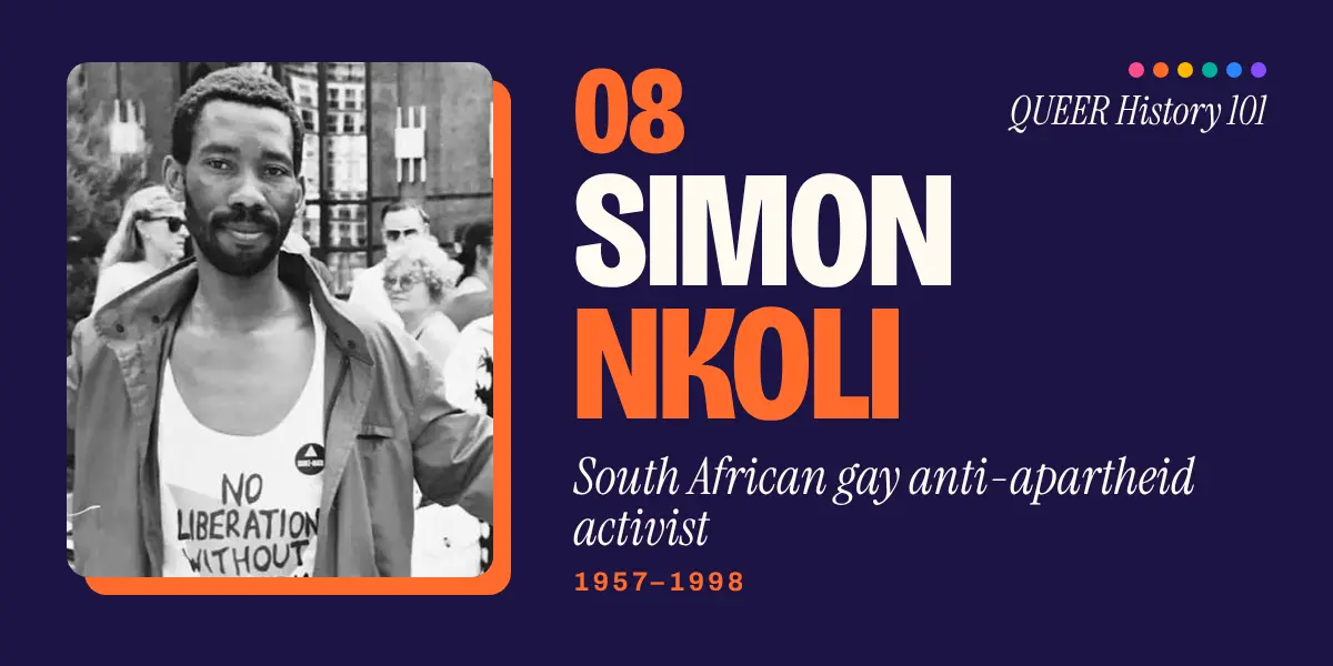 Simon Nkoli, South African gay anti-apartheid activist, 1957 to 1998